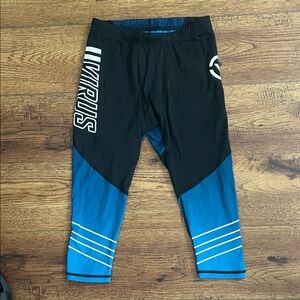 Virus 3/4” Athletic Compression Pants - Black and Blue - Size: M